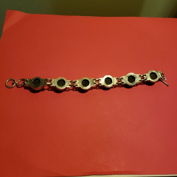 Vintage 925 Sterling Silver Black Onyx Bracelet - Picture 4 of 6